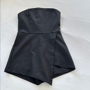Black Strapless Romper